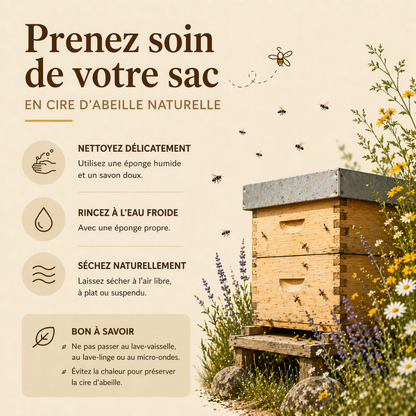 Sacs Melliva Premium en cire d'abeille & coton 100 % — Lavables, pour une conservation naturelle